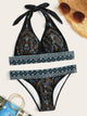 Halter Tribal Print Bikini Set