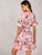 Large Floral Print Belted Ruffle Hem Dress