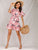 Large Floral Print Belted Ruffle Hem Dress