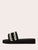 Faux Pearl Decor Tweed Flat Sliders