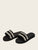 Faux Pearl Decor Tweed Flat Sliders