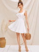 Ruffle Trim Button Front Fit & Flare Dress