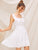 Ruffle Trim Button Front Fit & Flare Dress