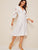 Laser Cut Lantern Sleeve Wide Waistband Dress