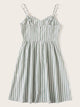 Button Front Striped Slip Dress