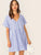 Keyhole Back Striped Smock Dress