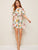 Floral Print Ruffle Hem Belted Dress