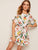 Floral Print Ruffle Hem Belted Dress