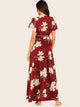 Large Floral Wrap Maxi Dress