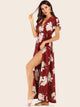 Large Floral Wrap Maxi Dress