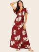 Large Floral Wrap Maxi Dress
