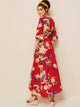 Floral Print Belted Dress