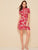 Keyhole Collared Neck Ruffle Trim Floral Dress