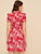 Keyhole Collared Neck Ruffle Trim Floral Dress