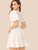 Schiffy Puff Sleeve Ruffle Hem Flare Dress