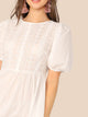 Schiffy Puff Sleeve Ruffle Hem Flare Dress
