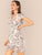 Ruffle Trim Floral Print Wrap Dress