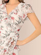 Ruffle Trim Floral Print Wrap Dress