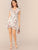 Ruffle Trim Floral Print Wrap Dress
