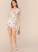 Ruffle Trim Floral Print Wrap Dress