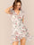Ruffle Trim Floral Print Wrap Dress