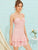 Gathered Front Ruffle Hem Knot Strap Dress