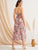 Criss-cross Tie Back Floral Print Guipure Lace Dress