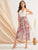 Criss-cross Tie Back Floral Print Guipure Lace Dress