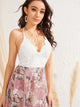 Criss-cross Tie Back Floral Print Guipure Lace Dress