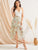 Criss-cross Tie Back Floral Print Guipure Lace Dress