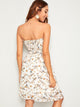Plants Print Off The Shoulder Shirred Dress