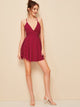 Plunging Crisscross Back Polka Dot Cami Dress