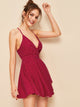 Plunging Crisscross Back Polka Dot Cami Dress