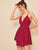 Plunging Crisscross Back Polka Dot Cami Dress