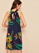 Floral Print Halter Dress
