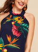 Floral Print Halter Dress