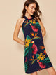 Floral Print Halter Dress