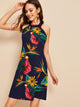 Floral Print Halter Dress
