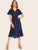 Ruffle Hem Polka Dot Belted Tea Dress