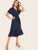Ruffle Hem Polka Dot Belted Tea Dress