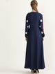 Floral Embroidered Bishop Sleeve Maxi Dress