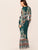 Tribal Print Split Sleeve Wrap Belted Fishtail Dress