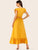 Lace Panel Ruffle Hem Dress