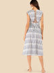 Lace Up Back Striped Dress
