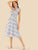Lace Up Back Striped Dress