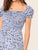 Knot Frill Trim Split Hem Shirred Dress
