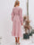 Simplee Surplice Neck Ruffle Trim Striped Dress