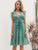 Simplee Polka-dot Print Ruffle Trim Belted Tea Dress