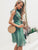 Simplee Polka-dot Print Ruffle Trim Belted Tea Dress