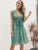 Simplee Polka-dot Print Ruffle Trim Belted Tea Dress